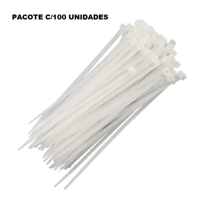 Abraçadeira de Nylon T-80M 283x4,8mm Natural F7028NYNA Frontec c/100un