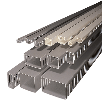 Canaleta PVC Ranhurada Aberta 30x80x2000mm Cinza DND80030 Elesys