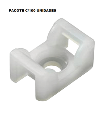 Fixador sem Adesivo 22x15mm Furo de 5,1mm Natural F7809NYNA Frontec c/100un