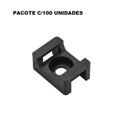 Fixador sem Adesivo 22x15mm Furo de 5,1mm Preto F7809NYPR Frontec c/100un