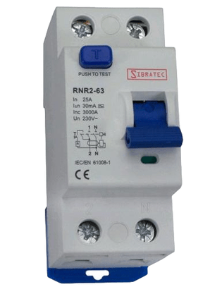 Interruptor Diferencial IDR 2P 25A 30ma Sibratec