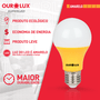 Lâmpada Superled Ouro 60 Colors 7w Bivolt Amarelo 05456 Ourolux