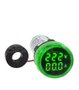 Voltímetro e Amperímetro Digital 22mm Verde 60-500v 0-100A AD22-22 Sibratec